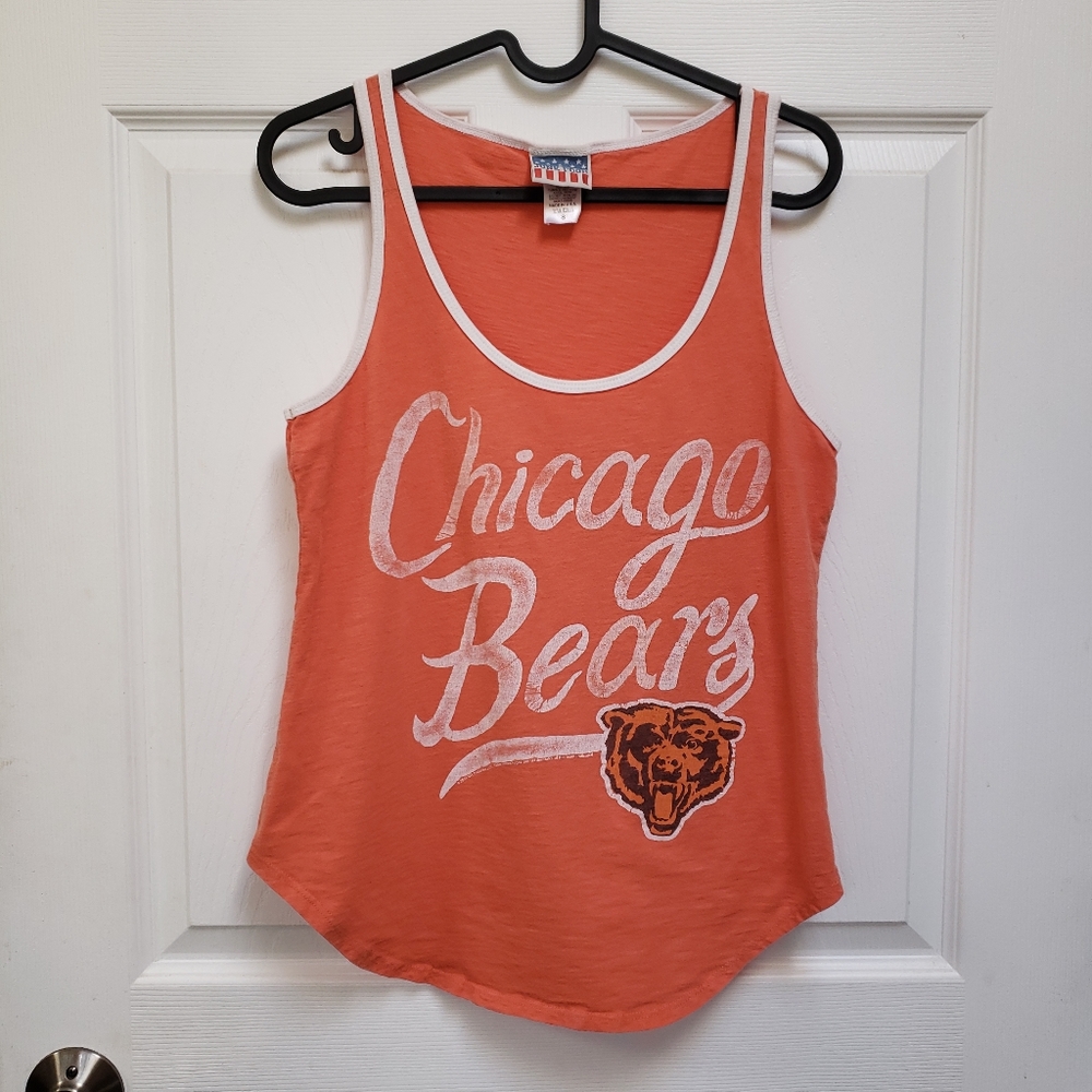 Junk Food NFL Chicago Bears Orange 100 % Cotton Sleeveless Tank Top Womens S